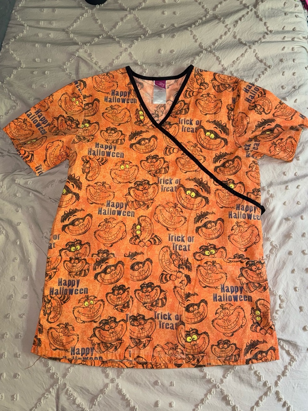 Alice In Wonderland Scrub Top